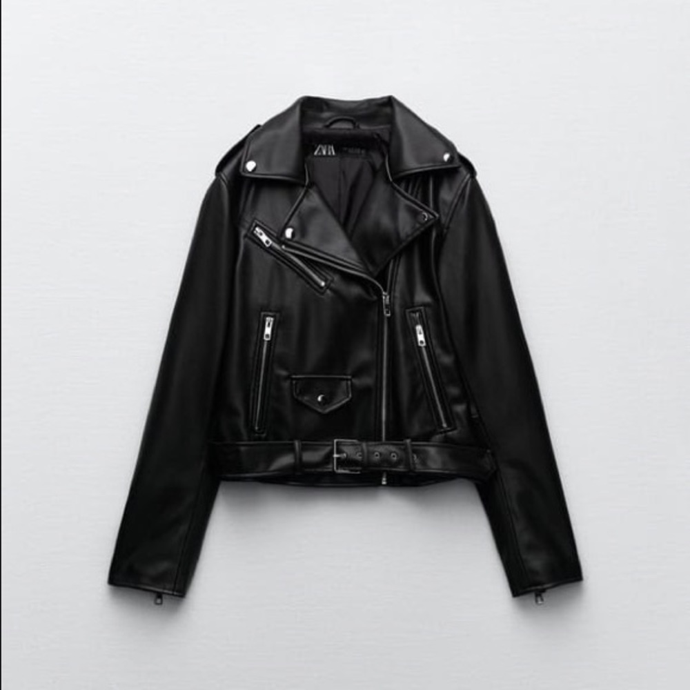 Zara faux leather jacket large